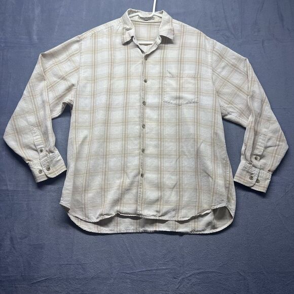 Tommy Bahama‎ Shirt Mens XL Brown Long Sleeve Button Up Pocket Casual Preppy - Picture 1 of 10